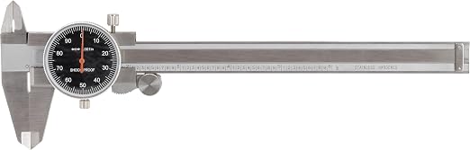 CME Dial Calipers, 0 to 6" Measurement Range, 0.001" Measurement Increment, ±0.002" Accuracy, Black Dial Face Color