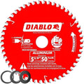 Diablo Saw Blade for Medium Aluminum - 5-3/8" Diameter, 50 TCG Teeth, 20mm Arbor, .061" Kerf, -5° Hook Angle, .039" Plate, 14500 Max RPM - D053850NMX