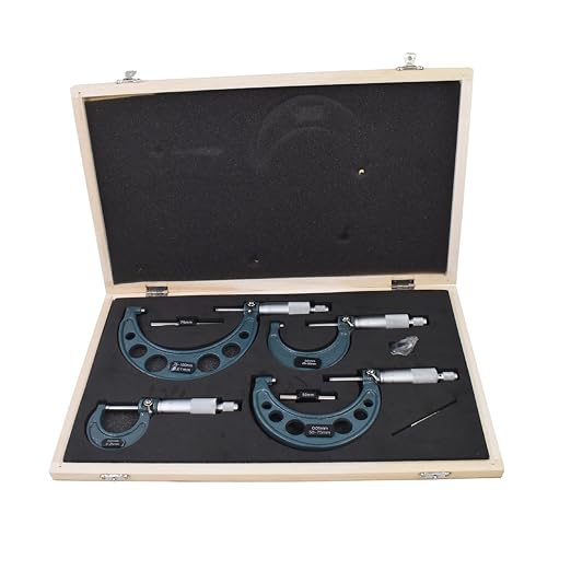 4-Pack Professional Outside Micrometer Set 0-4In / 0.0001In Precision Machinist Tool Premium Quality with Padded Case