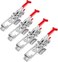 POWERTEC 4PK Toggle Clamp, 700 lbs Capacity, 431 Self-Lock U-Bolt Adjustable Latch w/Antislip Hand Grip for Woodworking Jigs & Fixtures, Smoker, Tire Carrier, Tool Box, Cabinet (20341-P2)