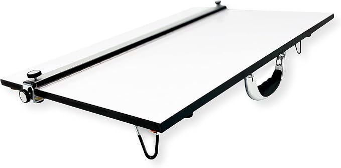 Proartek PK00015 Model PXB24 Portable Drafting Drawing Board 18" x 24"; PXB Series; Adjustable Aluminum Parallel Straightedge; Carry Handle; Architecture Tool for Students and Professionals