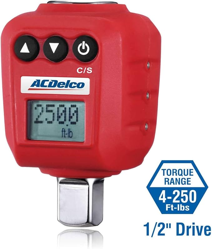 ACDelco 1/2” Digital Torque Adapter (25 to 250 ft-lbs) with Audible, LED Alert ARM602-4A