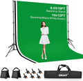 EMART Green Screen Backdrop Kit 8.5x10FT with 3Pcs 10x12FT Backdrop