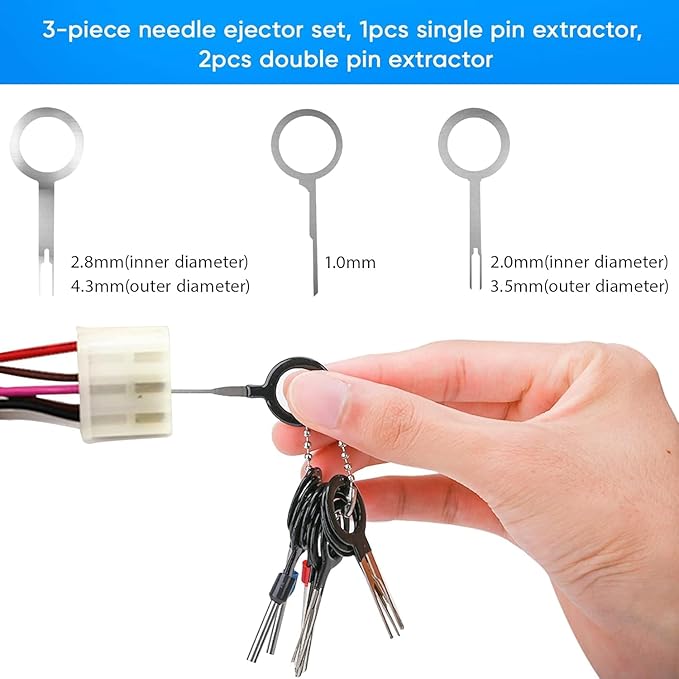 Terminal Pin Removal Tool Kit 82 Pcs Depinning Electrical Connector Pin Extractor Tool Set Wire Terminal Release for Automotive Car Household Devices - Black