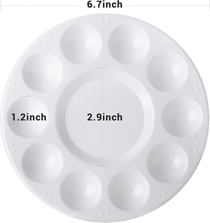 6 Pack Paint Tray Palettes, Plastic Paint Pallet for Kids Art Painting Palette for Painting or DIY Craft Class, White