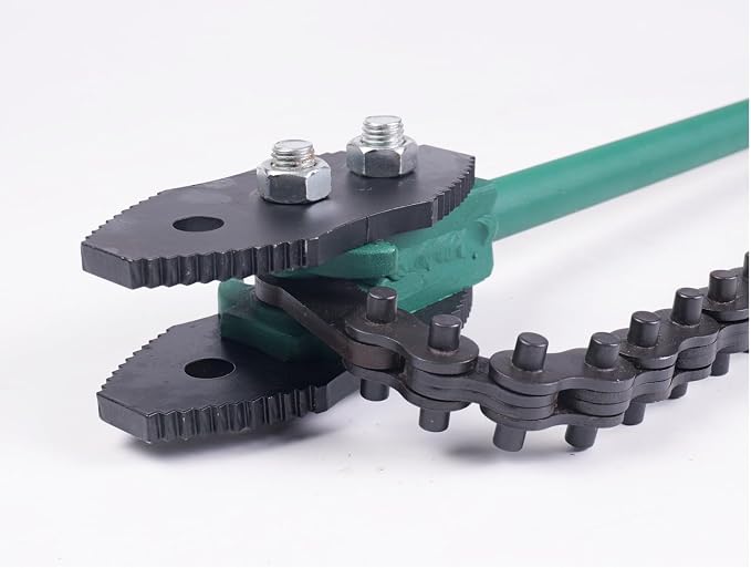 Chain Pipe Wrench 35", Fits 3/4"-4" Pipe Diameters, 29" Chain Length Max Breaking Load 18000LBs, Heavy Duty Chain Tongs for Pipe Installation, Oil Fields Operations and Maintenance
