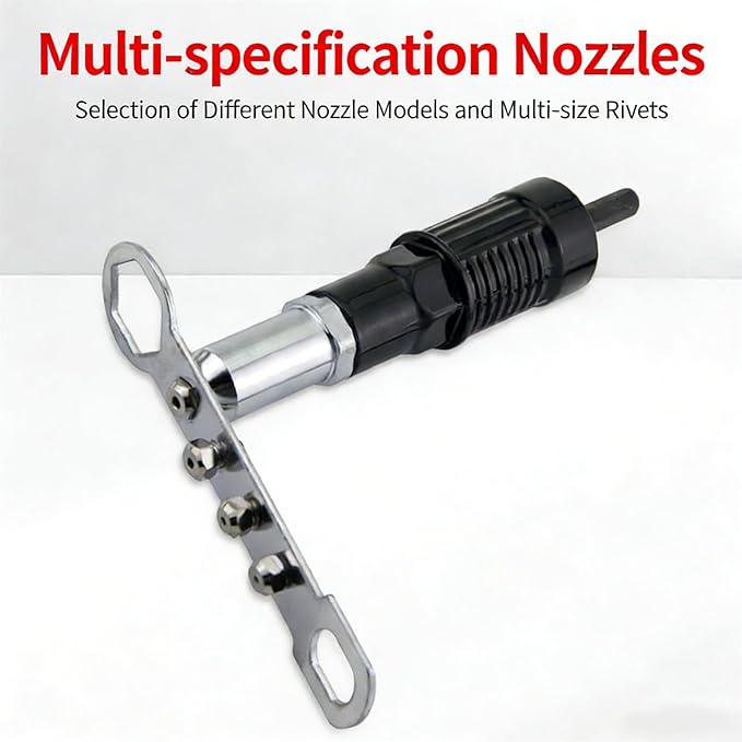 Professional Electric Rivet Gun Adapter Kit, Rivet Gun Tool Rivet Drill Attachment Power Drill Tool Kit, for Cordless Screwdrivers and Drills - Easy Processing for Pop Rivets