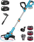 SEESII String Trimmer, 13" Electric Weed Wacker with 2×40000mAh Batteries and Charger, 21V Brushless Weed Eater with Telescopic Pole(42"-56"), Auto-Feed, Lightweight Cordless Edger for Yard/Lawn