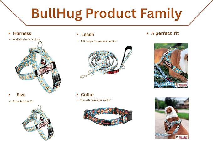 Adjustable Dog Harness– No Pull, No Choke – for English Bulldogs, French Bulldogs, Pugs & Broad-Chested Breeds – Easy, Safe Walks (Caution, Medium)