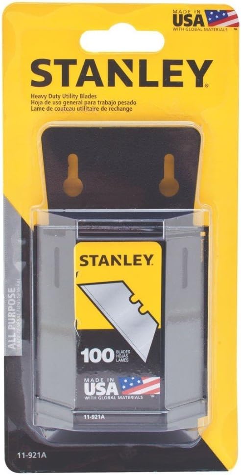 4 Pack of Stanley 11-921A 1992 Heavy Duty Utility Blades w/Dispenser 100 blades per Package