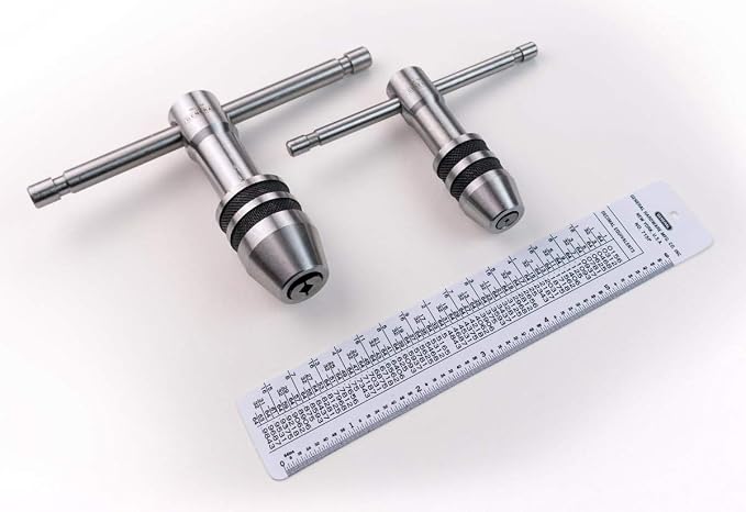 General Tools Professional Standard Tap Wrenches #167 - Threading Tools with Reference Table for 0 to 1/2-Inch Taps - Set of 2