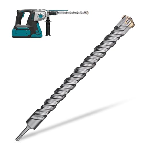 5/8 Inch x 24 Inch SDS Plus Rotary Hammer Drill Bit, Cross Tip Double Threaded Carbide Tipped for Concrete, Brick, and Stone (5/8" x 22" x 24")