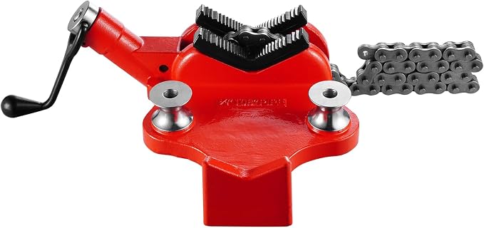 VEVOR Heavy-Duty Pipe Chain Vise, 1/2" - 8" Pipe Capacity, 34.6" Rugged Chain & Cast Iron Base, Industrial-Grade Pipe Clamping for Plumbing, Automotive Repairs, Metalworking