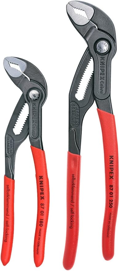 KNIPEX High Leverage Diagonal Cutter Set (7401250SBA) + KNIPEX 2 Piece Cobra Pliers Set (8701180 & 8701250) (003120V01US)