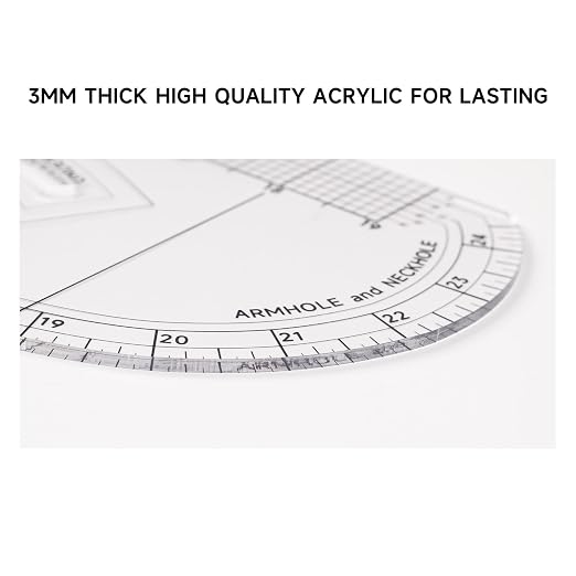 KEARING Patented Imperial Pattern Master Designer Ruler - Multi-Purpose, Side Curve, Armhole & Neckhole, Sleeve Curve, Upper & Under Arm for Sewing, Design, Quilting, Dressmaking