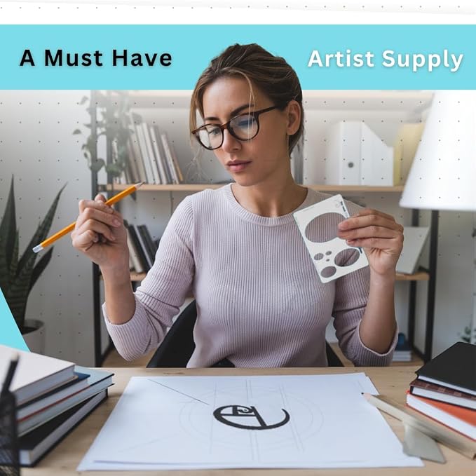 Oval Stencil Template for Drawing and Drafting: A Fibonacci-Inspired Circle Template for Drawing Tool for Artists Allows The Simple Application of The Golden or Divine Ratio for Artistic Design