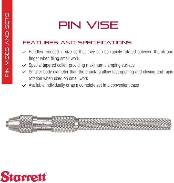 Starrett Pin Vise, .030 - .062" Range