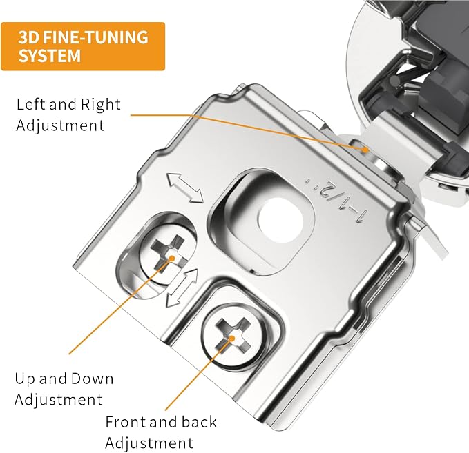 Chibery 30 Pack 1-1/2" Overlay 3D Soft Close Concealed Hinge for Face Frame Door, Smooth Slow Self Closing Hinges, Satin Nickel, Hidden 105° Open Angle Stainless Steel Hinge for Kitchen Cabinet Door