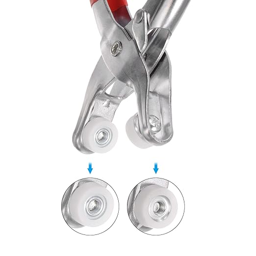 uxcell Metal Snaps Buttons Plier, Universal Handheld Metal Press Snaps Fastener Tool Pearl Snap Button Kit for DIY Small Fabric Sewing, Red