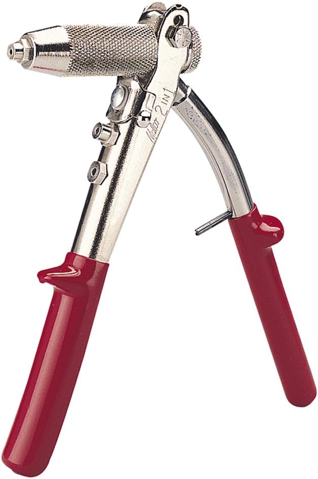 Malco 2IN1 Hand Riveter – Single Stoke and Ratchet Action Pop Rivet Gun, for 1/8", 5/32", 3/16" Steel & Aluminum Rivets