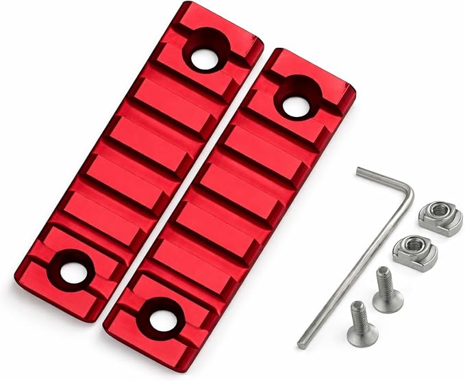 Gotical Combo of 5 Slots & 7 Slots M-Lock Rail Picatinny Rail Section Adapter Super Value Pack M-Lock with Set of Screws ML0K Picatinny Accessory Rail (Pack of 8 - Slots, Trigger & Attachment)