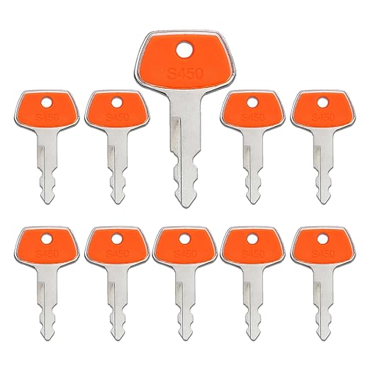 S450 Ignition Keys Fit Case 150979A1, Linkbelt LBXKHR0369,JCB KHR-0369, Sumitomo Excavator 150979A1 KHR0369, New Holland K250 Excavator, Pack of 10 Keys