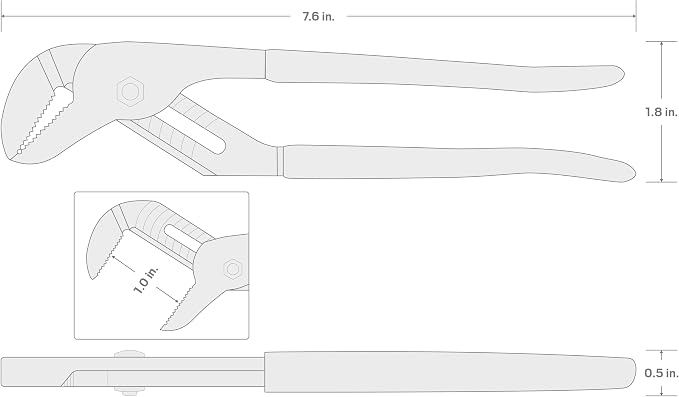 TEKTON 7 Inch Groove Joint Pliers | 37523 | 1 in. Jaw Capacity