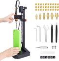 Vertical Heat Set Insert Press Tool | 90W Soldering Iron, 30 Brass Threaded Inserts (M3/M4/M5/M6/M8) & Heat-Set Tip | Compatible with PLA, ABS, PETG | for 3D Printed Components DIY Plastic Parts