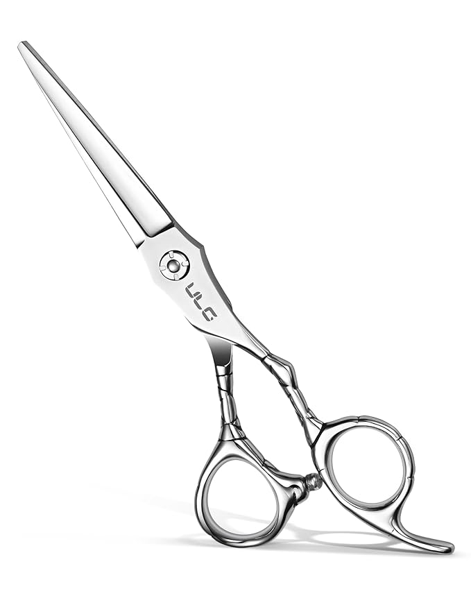 ULG Professional Hair Cutting Scissors 6.5" Japanese Stainless Steel Hand-Honed Barber Scissors for Home & Salon Use, Ergonomic Textured Handle for Men & Women