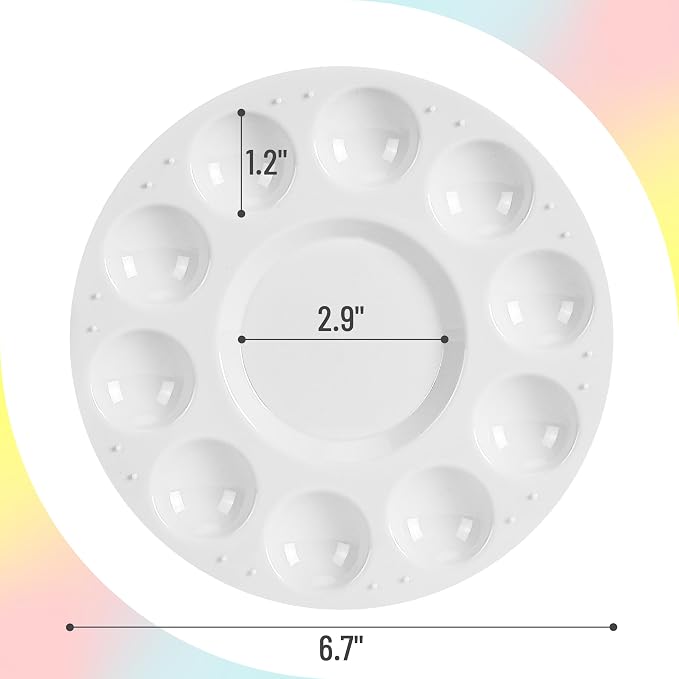 Mr. Pen- Round Paint Tray Palettes, 8 Pack, Plastic White Palettes for Students, Kids, Paint Holder, DIY Craft Class, Painting