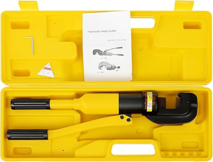 Hydraulic Rebar Cutter 13 Ton Manual Hydraulic Cable Cutter 4-22mm Shear Area Heavy Duty Bolt Cutters with Box Professional Handheld Cutting Tool for Construction, Copper