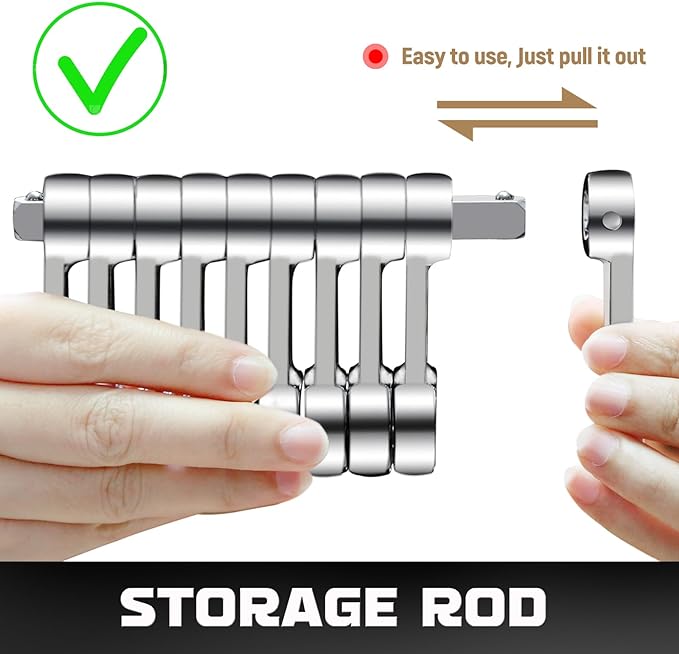 DISEN 9PCS SAE Torque Adapter 3/8" Drive 12 Point 3/8"-11/16" Durable | Chrome vanadium steel | 3/8" square drive | 12 point design | SAE 3/8-7/8" | Durable construction | For car, truck repair