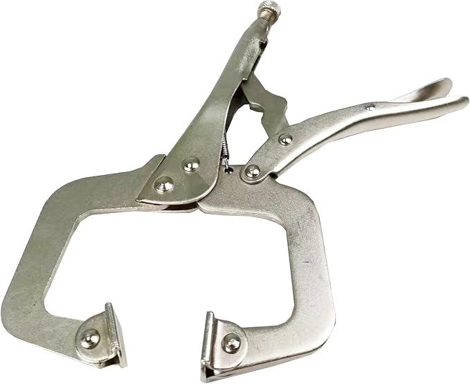 HFS (R) 11-Inch Swivel Pad Locking C-Clamp Locking Pliers (10 pcs) - Heavy-Duty Heat-Treated Steel with Nickel Plating