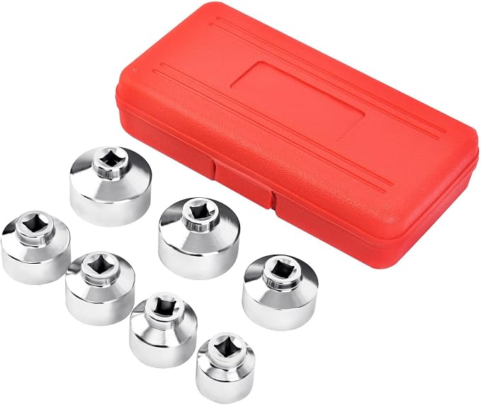 7 Pcs For 3/8" Oil Filter Cartridge Socket Set Metric 24 27 29 30 32 36 38mm