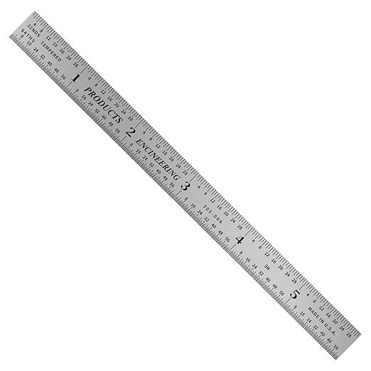PEC Tools Made in USA Machinist Rule, 6" Flexible Steel Rule (5 Pack), Markings 1/10",1/50",1/32",1/64",