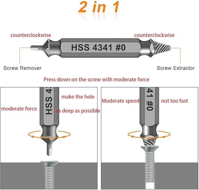 Gifts for Men,THOSAF Damaged Screw Extractor Set,Fathers Day Gifts for Dad from Daughter Son,Mens Gifts for Dad,Husband,Stripped Screws Bolt Drill Bit Tools for Easy Removal of Rusty Broken Screw