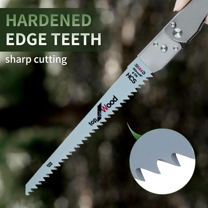 Titanium Folding Hand Saw, 13 Inch Camping Saw Heavy Duty High Carbon Steel Blade for Wood Cutting, Tree Trimming and Gardening