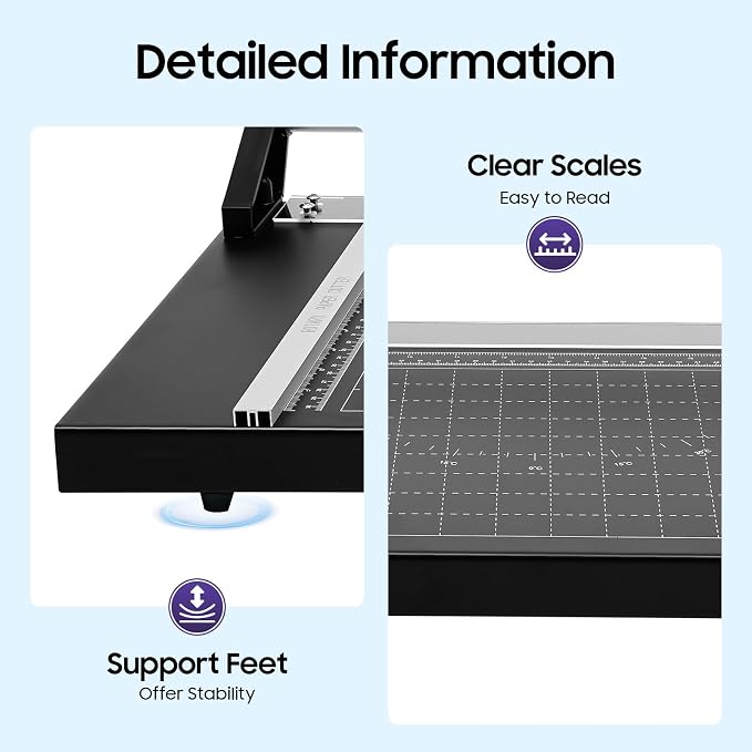 Manual Heavy Duty 24 Inch Rolling Cutter, Precision Rotary Paper Trimmer, A4 Paper Craft Cutter for Cut Gift Card, Coupon, Label, Photo, Thin Plastic Soft Board, PVC, Card Stock (24in)