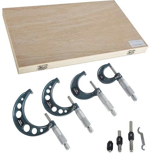 4-Pack Professional Outside Micrometer Set 0-4In / 0.0001In Precision Machinist Tool Premium Quality with Padded Case