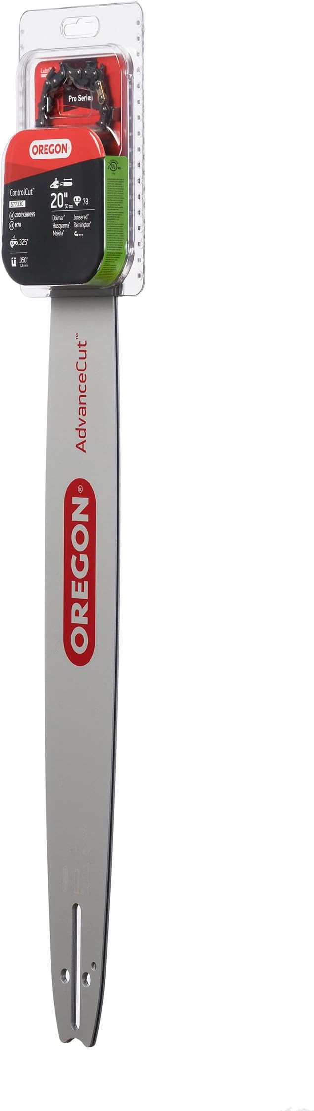 Oregon 20" Bar & Chainsaw Chain Combo, .325", .050" Gauge, 78 Drive Links