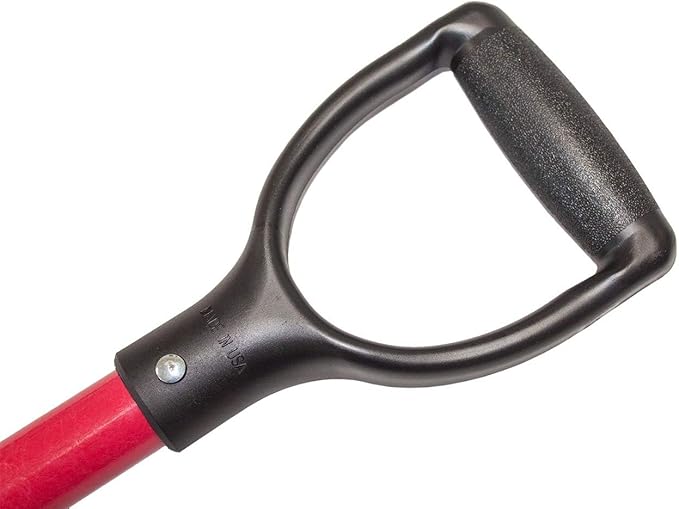 Bully Tools Round Point Shovel - 14-Gauge Heavy Duty Spade Shovel with Fiberglass D-Grip Handle for Digging, Landscaping & Gardening, Durable Metal Tool for Tough Soil and Roots - 100% Made in the USA