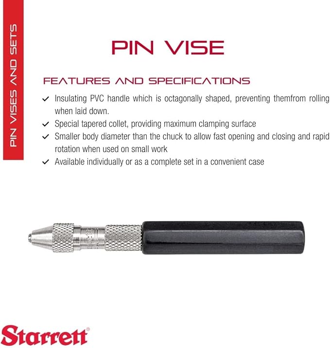 Starrett Pin Vise, .010-.040" Range