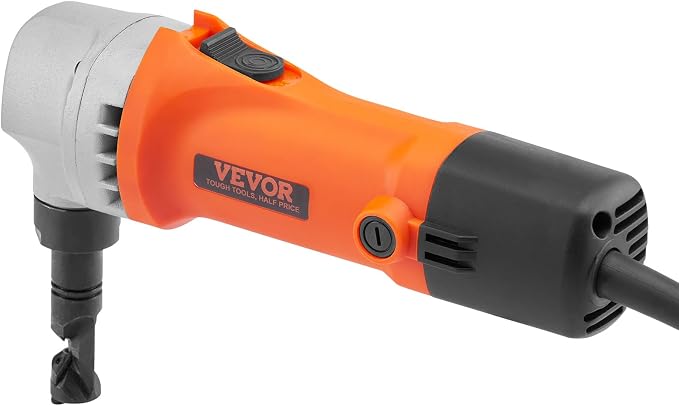 VEVOR Sheet Metal Nibbler, 550W, 2200 RPM Speed, 360 Degree Rotation Electric Nibbler Metal Cutter, Lightweight, Straight Curve and Circle Cutting for Stainless Steel, Aluminum, Plastic, Wood Board