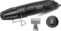 SEEKONE 350W Mini Heat Gun with Dual-Temp Model 500℉ & 842℉(260℃& 450℃), Hot Air Gun with Overload Protection and Reflector Nozzle for Heat Shrinking Tubes, Shaping, PVC Tubing（Black）
