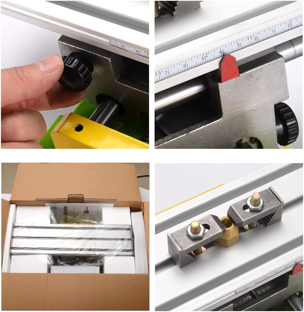 Multifunction Mini Compound Bench, X-Y Axis Cross Slide Table, Adjustable Precision Worktable for Drill Press Milling Machine, DIY Drilling Milling Workstation