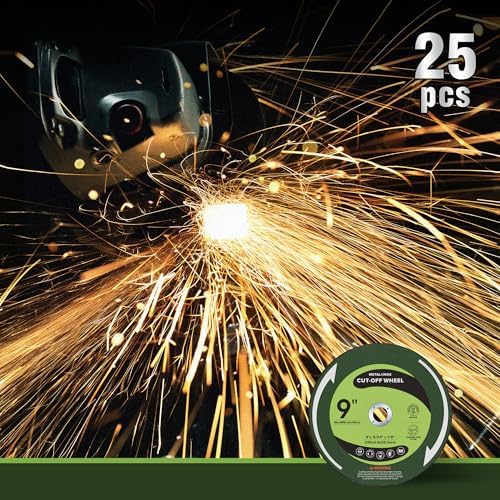 25PCS 9" Cut Off Wheels 9" x.075 x7/8" Metal & Stainless Steel Cutting Discs for Angle Grinder