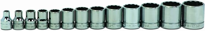 Williams WSB-13RC 13-Piece 3/8-Inch Drive Shallow 12 Point Socket Set