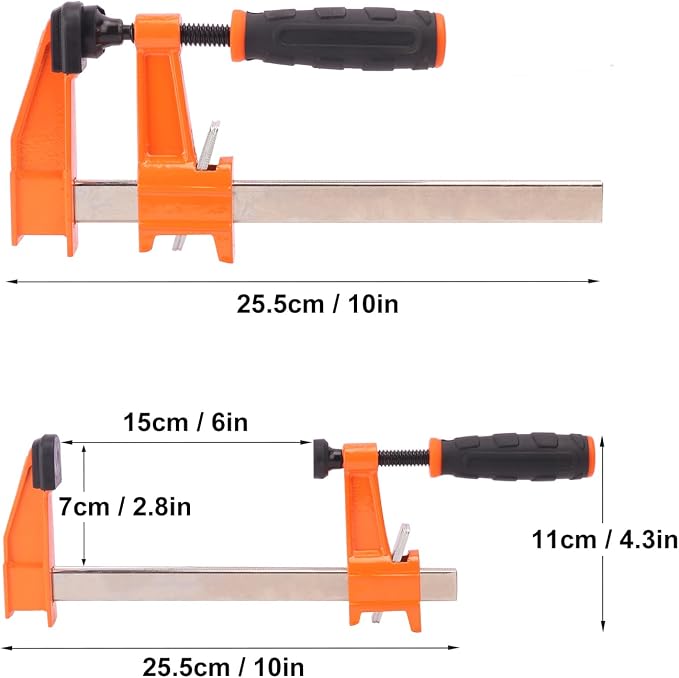 5 Pack 6 Inch Bar Clamp Set - Premium Steel F Clamp, 300 lbs Load Limited Bar Clamps, Medium Duty F-Clamp, Ideal for Woodworking and DIY Projects