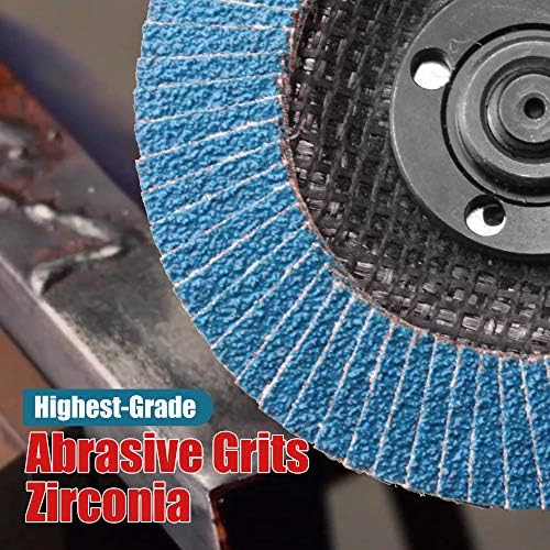 EZARC Zirconia Flap Discs 80 Grit, 4-1/2 x 7/8-Inch, Type 29, 50-Pack