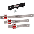 Woodpeckers Paolini Pocket Rule with Rack-It, Stainless Steel, Combo Set, Woodworking Ruler with Sliding Stop, Vertical End Scale, Scribing Notch